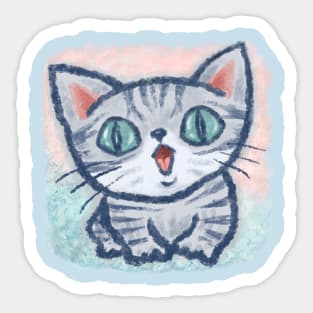 American Shorthair kitten in a good mood Sticker